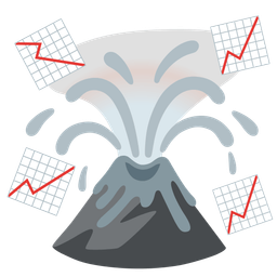 chart increasing and volcano