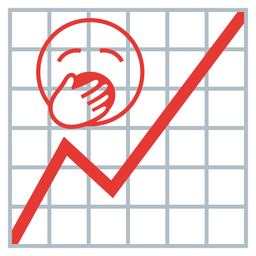 chart increasing and yawning face