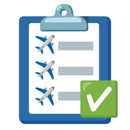 check mark button and airplane