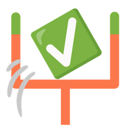 check mark button and american football