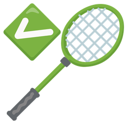 check mark button and badminton