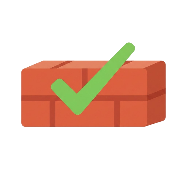 Check mark button and Brick