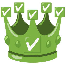 check mark button and crown