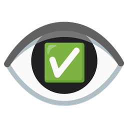 check mark button and eye