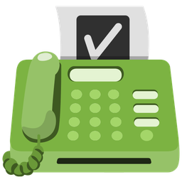 check mark button and fax machine