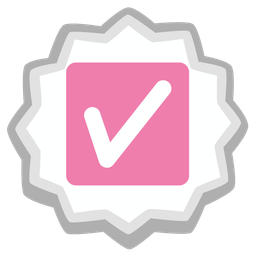 check mark button and fish cake with swirl