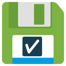 check mark button and floppy disk