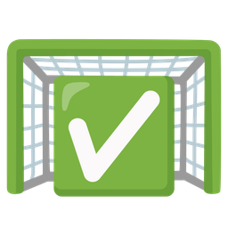 check mark button and goal net