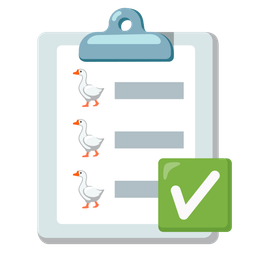 check mark button and goose