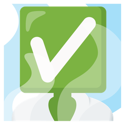 check mark button and hot springs