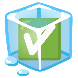 check mark button and ice