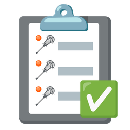 check mark button and lacrosse