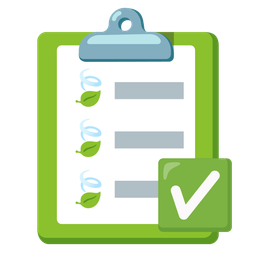 check mark button and leaf fluttering in wind