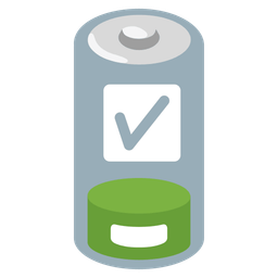 check mark button and low battery