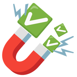 check mark button and magnet