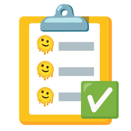 Check mark button and Melting face