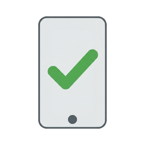 Check mark button and Mobile phone