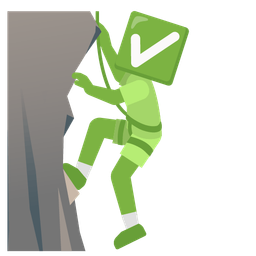 check mark button and mountain