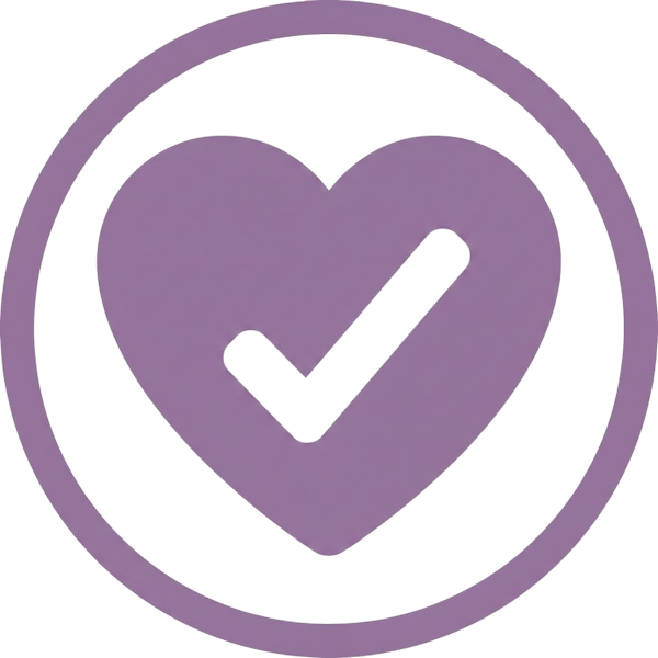 Check mark button and Purple heart