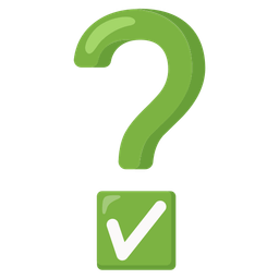 check mark button and red question mark