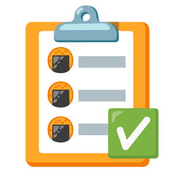 check mark button and rice cracker