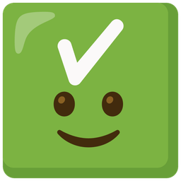 Check mark button and Slightly smiling face