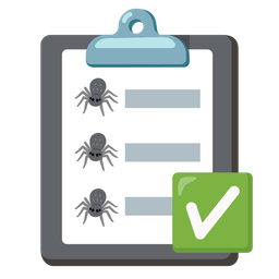 check mark button and spider