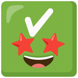 Check mark button and Star-struck