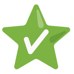 check mark button and star