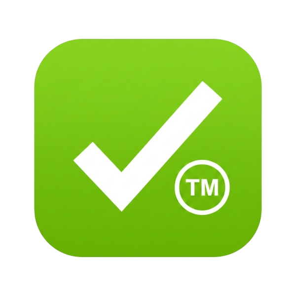 Check mark button and Trade mark