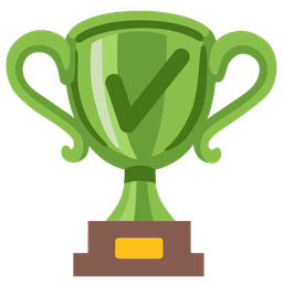 check mark button and trophy