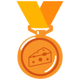 cheese wedge and 3rd place medal