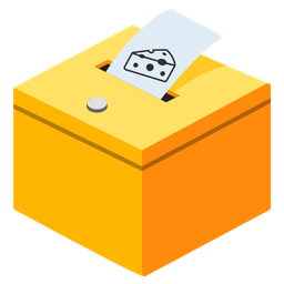 cheese wedge and ballot box with ballot