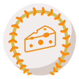 cheese wedge and baseball