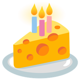 cheese wedge and birthday cake
