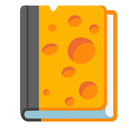 cheese wedge and books