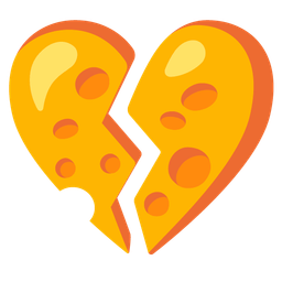 cheese wedge and broken heart
