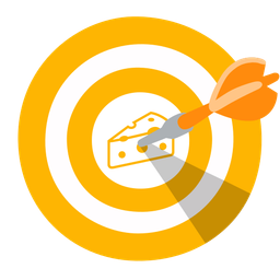 cheese wedge and bullseye