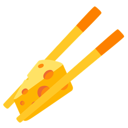cheese wedge and chopsticks