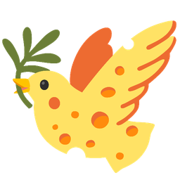 cheese wedge and dove