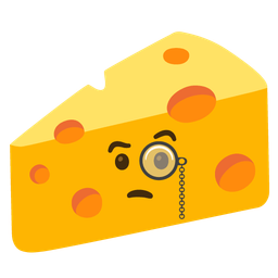 cheese wedge and face with monocle