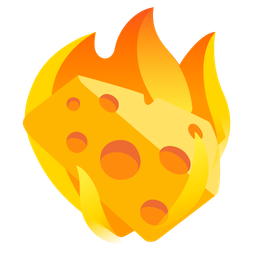 cheese wedge and fire