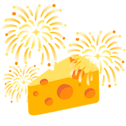 cheese wedge and fireworks