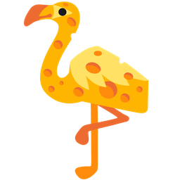 cheese wedge and flamingo