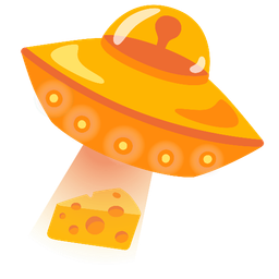 cheese wedge and flying saucer