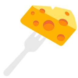 cheese wedge and fork and knife with plate