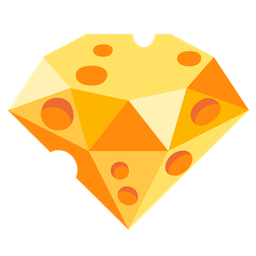 cheese wedge and gem stone