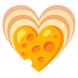 cheese wedge and growing heart