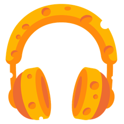 cheese wedge and headphone