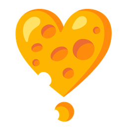 cheese wedge and heart exclamation